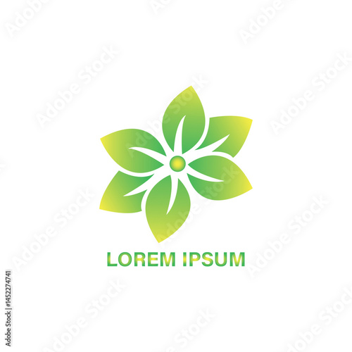 abstract flower logo design. illustration of green flower vector
