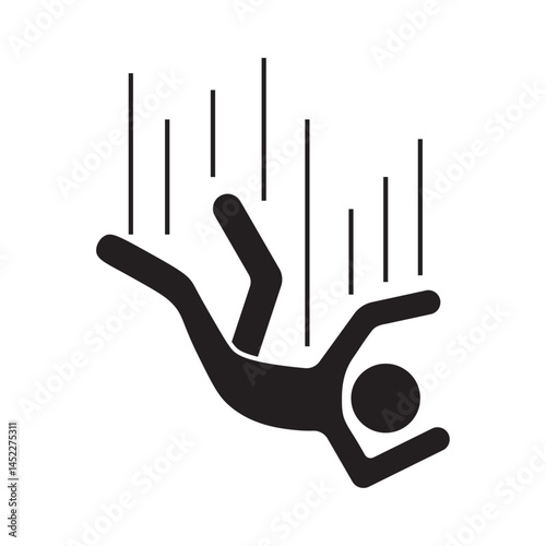 flat icon vector of person falling from a height