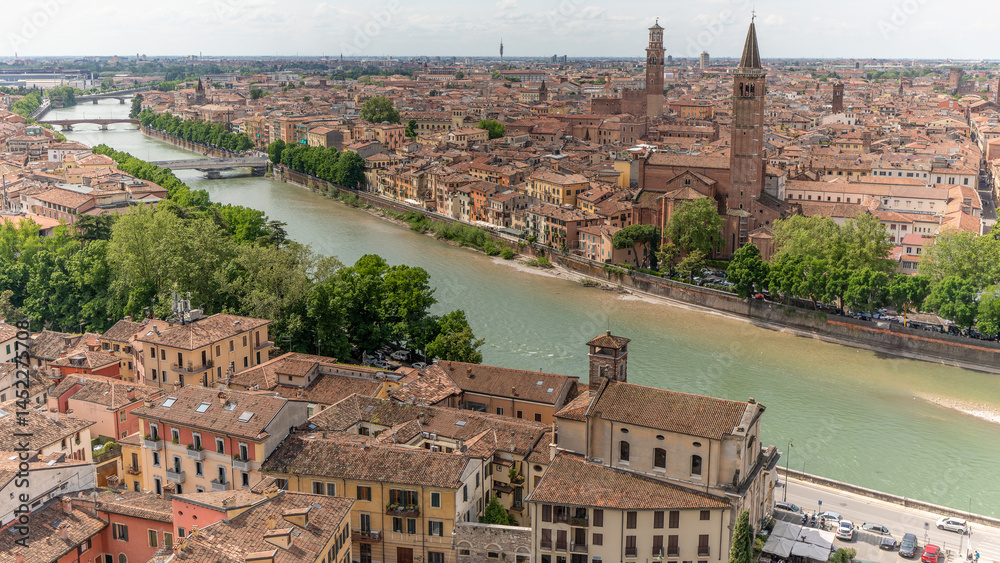 Obraz premium Italian architecture in the center of Verone city and italian architecture in Italy on 3th may 2025