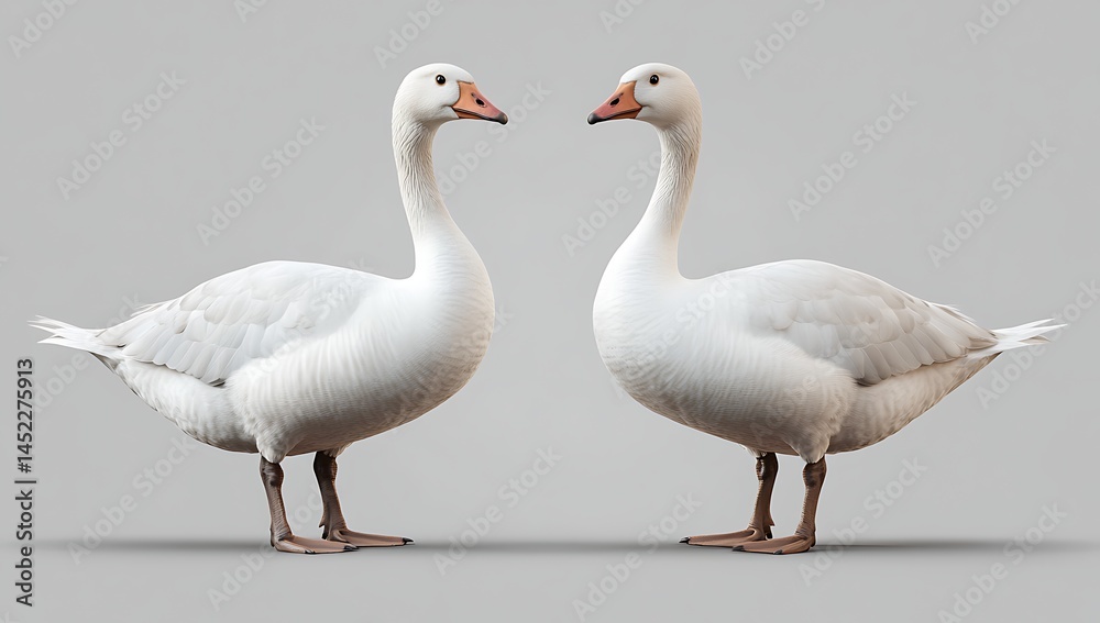 Obraz premium White background, side view of a full-body goose