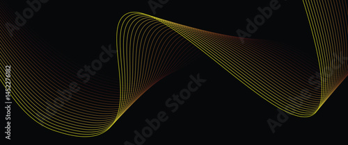 Wallpaper Mural  Vector abstract light lines wavy flowing dynamic in green and red colors isolated on black background. Torontodigital.ca