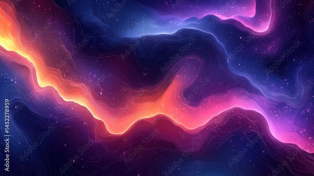 Obraz premium Abstract neon cosmic swirling patterns