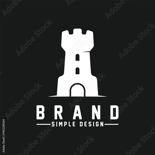 Castle logo silhouette vector illustration.