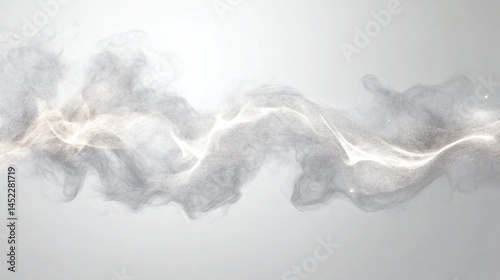 Fluid Wave Formation Created by Particles Flowing Seamlessly on a Pure White Background Made with Generative AI Technology
