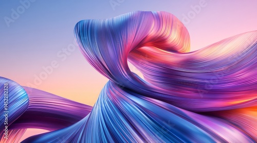 Smooth Flowing Liquid Wave Lines Enhanced by Soft Directional Light Made with Generative AI Technology