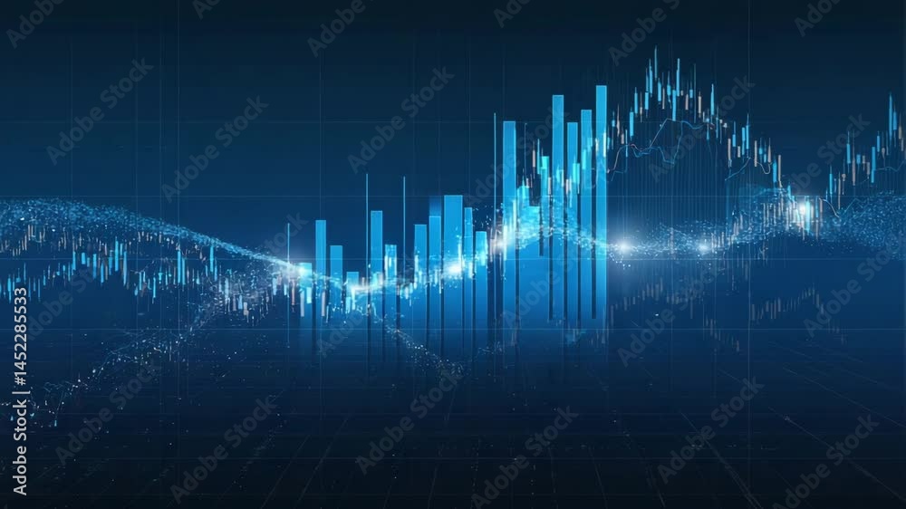 Analyzing Financial Data with Bar Graph and Line Graph Motion Graphics