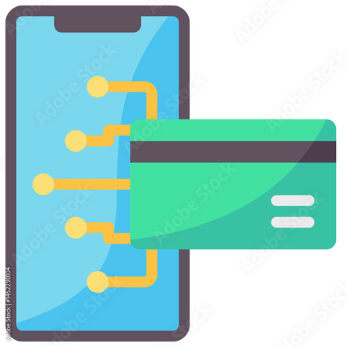 smartphone payment vector flat icon