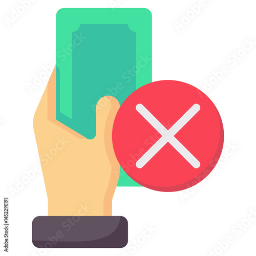 no cash payment vector flat icon