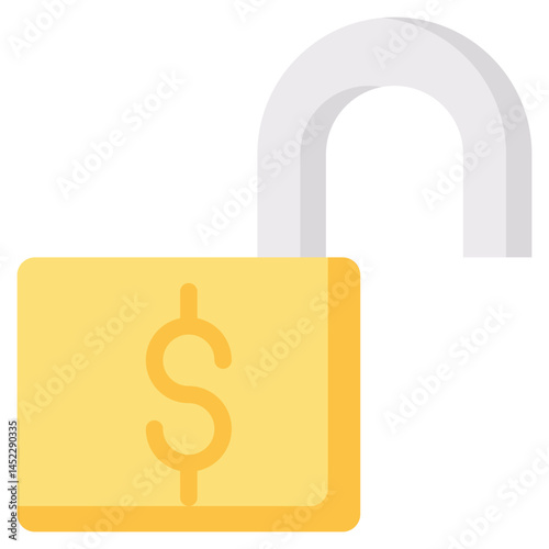 unlock money vector flat icon