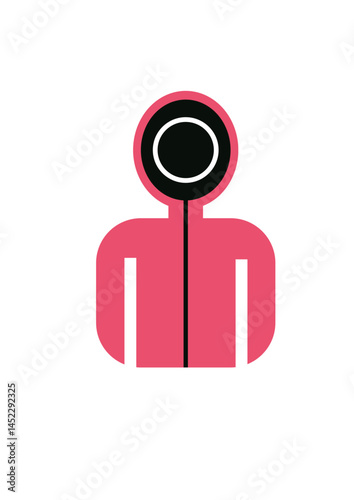 squid game, movie, character in overalls, circle, square, triangle
