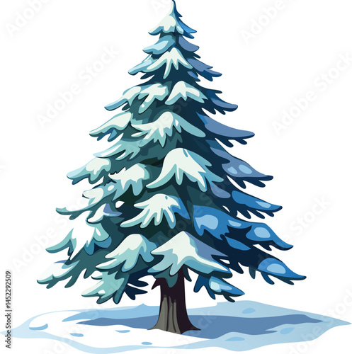 Snow-covered pine