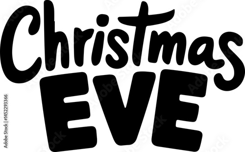 Christmas Eve Festive Typographic Design.