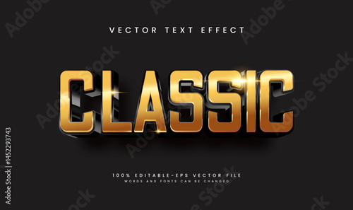 Editable golden text effect, classic style, premium vector design. Perfect for logos and branding.