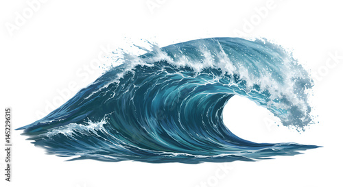 Blue Ocean Wave Isolated