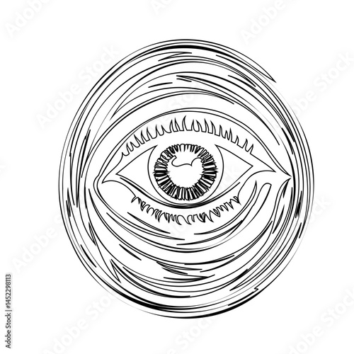 Stylized vision artwork displaying the all-seeing eye concept and mindfulness