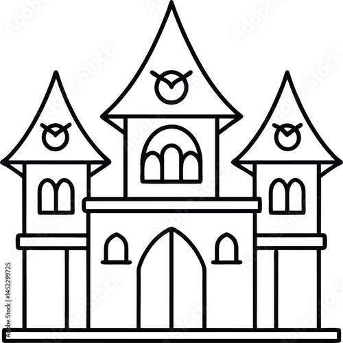 Frightening Victorian Home Vector: Halloween Minimal Art
