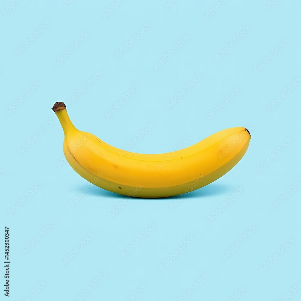 Simple minimalist illustration of ripe banana on blue background. Dual symbol of sexual theme Simple minimalist illustration of ripe banana on blue background. Dual symbol of sexual theme
