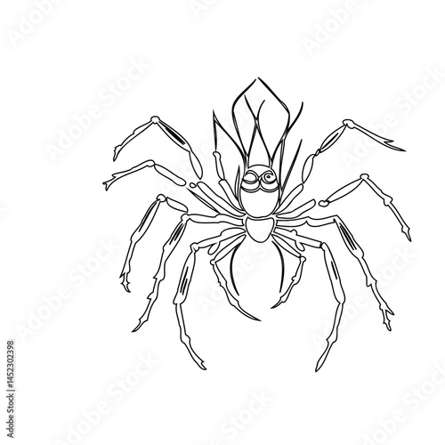 Stylized spider illustration with bold linework suitable for coloring pages