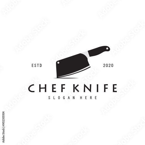 Chef knife logo. Knife icon illustrasion. Logo for business, restaurant, butcher shop, brand and knife shop.