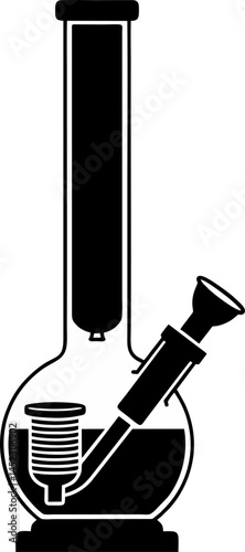 Percolator Bong Silhouette Vector Illustration – Minimalist Black Icon
