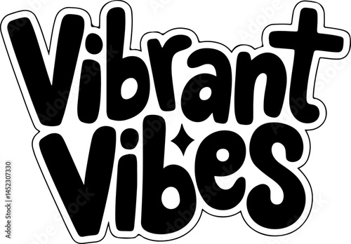 Vibrant Vibes Bold Black Graphic