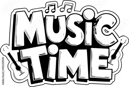 Music Time Guitar Song Lyrics Design