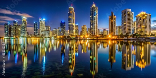 Gold Coast Night Skyline 2018: Illuminated Buildings and City Lights