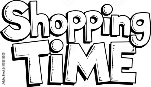 Shopping Time Cartoon Graphic Design