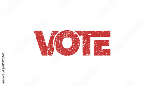 red rubber stamp, vote typography, vote letter design, vote design with grunge effect