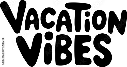 Vacation Vibes Hand Lettered Design.