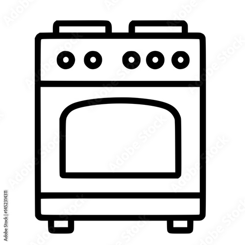 Kitchen Stove Vector Illustration – Cooking Appliance with Burners