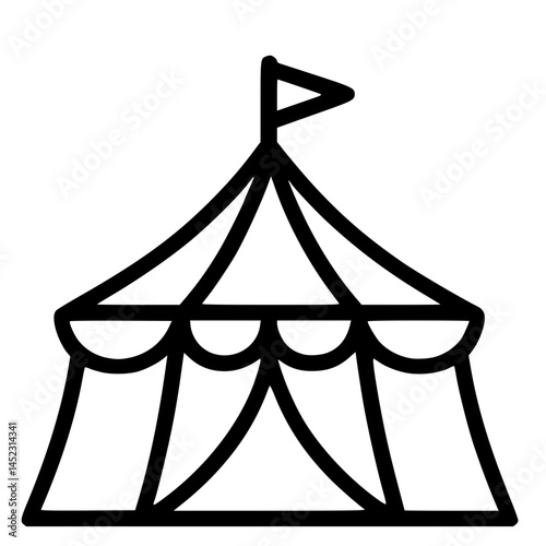 Circus Tent Illustration – Vintage Carnival and Entertainment Icon