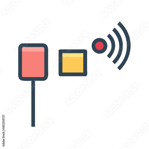 Connection Signal Icon - Wireless Network and Communication Vector Illustration