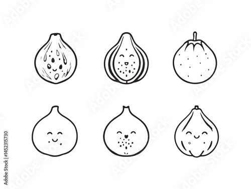 Cherimoya fruit vector line drawing for digital projects
