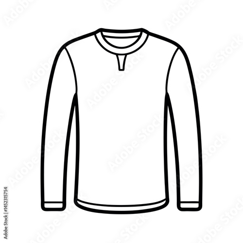 Long Sleeve Shirt Line Art Vector Illustration