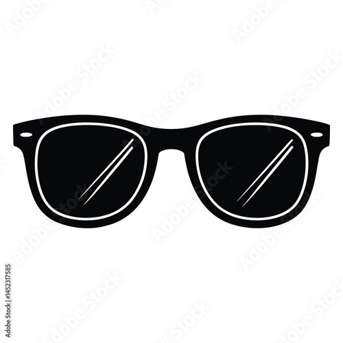Bamboo sunglasses Silhouette, Vector, Icon, Logo, White Background.