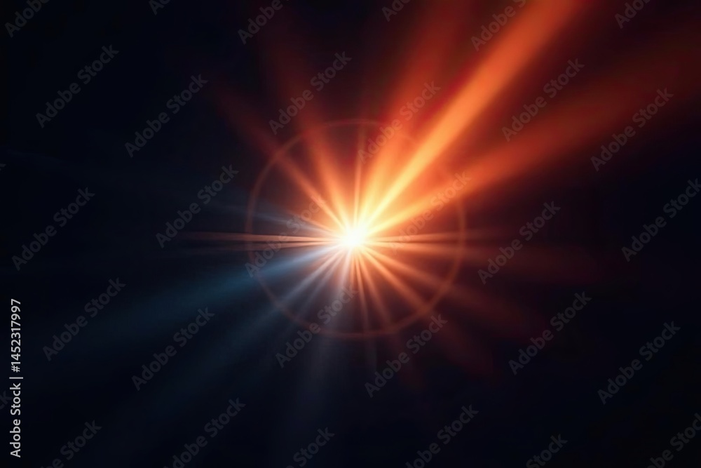 Fototapeta premium Radiant Light Burst A Celestial Event of Vivid Hues and Glowing Rays