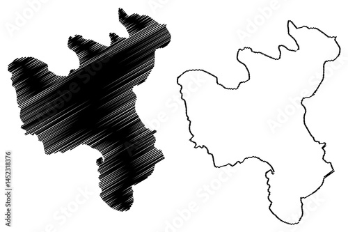 North Hwanghae Province (Democratic Peoples Republic of Korea, DPRK, DPR Korea, Provinces of North Korea) map vector illustration, scribble sketch Hwanghaebuk-to map