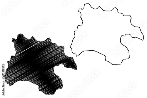 Pyongyang Directly Governed City (Democratic Peoples Republic of Korea, DPRK, DPR Korea, Provinces of North Korea) map vector illustration, scribble sketch Pyeongyang map