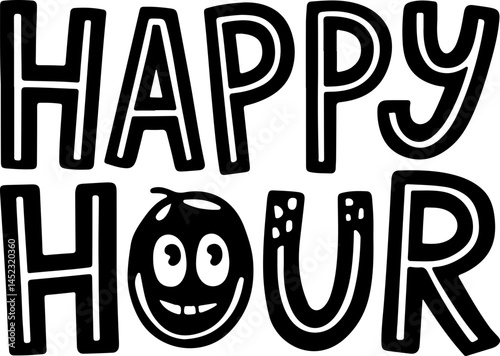 Happy Hour Fun Cartoon Design