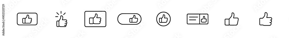 Obraz premium Thumbs up icons set. Thumbs symbols outline icons. Vector