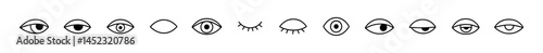 Eye symbols, icons set. vector icons
