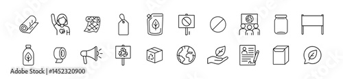 Eco-friendly icons collection: sustainability and recycling. Vector icons