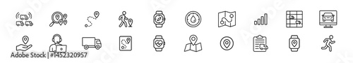 Logistics, gps tracking icons set. Transportation, delivery icon. Vector icons