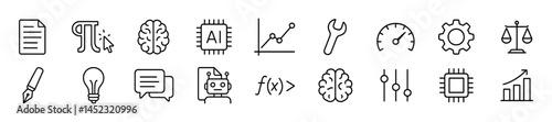 Technology, Business icons set. Vector outline icons