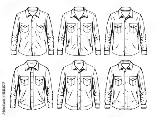 denim shirt line art fashion clothing illustration