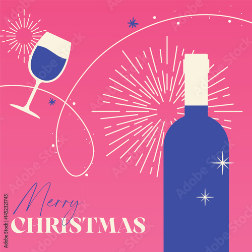 Christmas Banner Wine Fireworks