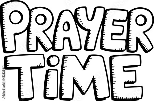 Handwritten Prayer Time Doodle Design