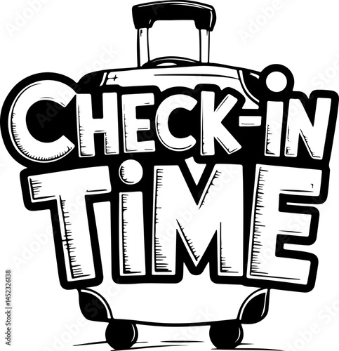 Check-In Time Luggage Travel Graphic
