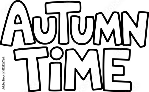 Autumn Time Bold Letter Design